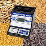 Digital Grain Moisture Meter, Battery Operated, LCD Display, for Paddy, Wheat, Maize, Mustard – Portable Digital Moisture Meter (Black)