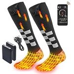 Qoosea Heated Socks for Men Women with APP Control 5000mAh Rechargeable Heated Socks for Men Women Washable Electric Socks for Cycling Skiing Skating Hunting Hiking Ice Fishing