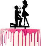 CARISPIBET decorating cake topper groom proposing to bride engagement cake decorative tool acrylic silhouette