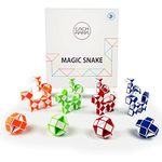 EACHHAHA party bags for kids party-12 pieces Mini Magic Snakes 24 Blocks-party bag fillers for kids-Snakes cube puzzles-kids party favours-snake fidget toys for boys and girls(four colors)