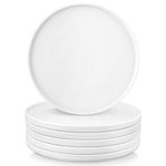 vancasso Venus Ceramic Dinner Plates Set of 6, 10.5 inch Dinnerware Set for Kitchen, Dessert Plates, Pasta Plates, Salad Plates, Microwave, Oven, and Dishwasher Safe, Scratch Resistant, White