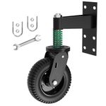 Gatewhool Gate Wheel 6inch Fence Gate Wheel for Wooden Gate Metal Tube Gate,Spring Loaded Heavy Duty Gate Caster Wheels with 360 Degree,500 Lbs Capacity,Black