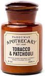 Paddywax Candles Apothecary Collection Jar Candle, 8-Ounce, Tobacco and Patchouli