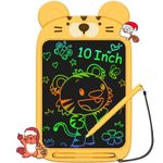 Toddler Toys for 3 4 5 6 Year Old Boys Girls Gifts,LOCVMIKY LCD Writing Tablet 10 inch Kids Toys Doodle Board, Tiger Toys Drawing Pad for 3 4 5 6 Year Old Boy Girl Birthday (Yellow)