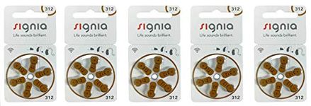 Signia Hearing Aid Batteries Mercury Free (Size 312, 5 Strip Total 30 Batteries)