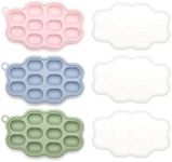 Silicone Nibble Freezer Tray (3 Pack), Kingkam Baby Breastmilk Popsicle Molds, Baby Fruit Food Feeder Teether Tray, Breast Milk Teether Pop Maker for Homemade Baby Food