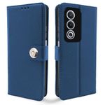 Pikkme Flip Cover Leather Finish | Inside TPU with Card Pockets | Wallet Stand and Shock Proof | Complete Protection Button Flip Case for Oppo A3 Pro 5G (Blue)