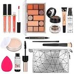 Professional All in one Makeup Set, Fenshine Cosmetic Make Up Starter Kit With Storage Bag Portable Travel Make Up Palette Eyeshadow Foundation Lip Gloss for Teenage & Adults (13pcs)