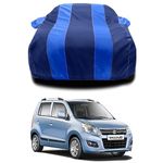 MITHILA MART�-Car Body Cover for Wagon R Old (Modal-2005 to 2023) Sutable with All Modal & All Veriants Water Resistance|Dustproof|UV-Rays|Indoor-Outdoor Full Body Protection [Navy & Blue]