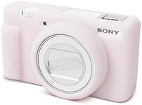 Rieibi ZV-1F Case, Soft Silicone Protective Case for Sony ZV1F/ZV-1M2/ZV-1 Mark II (NOT for ZV1) Vlog Camera, Lightweight ZV1F Case - Pink White