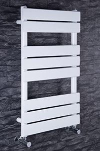 Warmehaus Minimalist Bathroom Flat Panel Heated Towel Rail Radiator Ladder Rad 800 x 450 mm - White