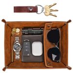 Christmas Bedside Organiser Secret Santa Gifts for Men, Office Desk Storage Valet Tray Mens Gifts Ideas for Friends, Xmas Gift Set Nightstand Organiser Tray For Keys, Jewellery, Men's Accessories