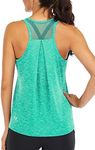 ICTIVE Workout Tops for Women Loose fit Racerback Tank Tops for Women Mesh Backless Muscle Tank Running Tank Tops Workout Tank Tops for Women Yoga Tops Athletic Exercise Gym Tops Light Green XL