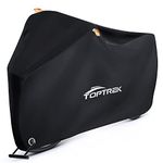 Toptrek Bike Cover, Bike Covers for Outside Storage, 210T Outdoor Waterproof Bicycle Cover with Lock Holes, Anti Rain UV Bike Covers with Storage Bag for Mountain Bike, Road Bike, E-bike（Black）