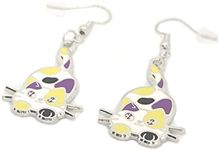 Nonbinary Pride Calico Cat Earrings