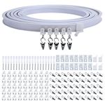 Curved Ceiling Curtain Track Bendable 5 Meters/ 16.4 ft Mount for Curtain Rail Bunk Bed Bay Window Room Divider,Ceiling Track