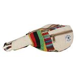 LONGING TO BUY Hemp Fanny Pack for Both Men and Women Waist Belt Bag Handmade Pack from (White & Multicolored)