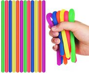 12Pcs 6 Color Stretchy String Fidget Sensory Toys Monkey Noodle Fidget Toy Stress Relief Toys Calming Noodle Fidget Stress and Anxiety Toys for Stocking Stuffers Birthday Party Favors