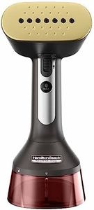 Hamilton Beach Professional Garment Steamer, Steam Iron for Clothes, 1740Watt Fast Heat Up, Turbo Steam Mode, Detachable Fabric Brush, Large 300ml Water Tank, Ergonomic Handle, 2m Cord, Black