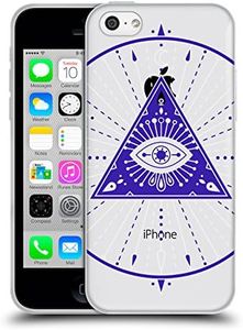 Official Cat Coquillette Navy Mandala Evil Eye Soft Gel Case Compatible for Apple iPhone 5c