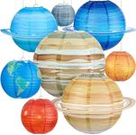 Hortsun 8 Pack Space Paper Lanterns Planets Lanterns Out of This World Space Lanterns Hanging Planets Lanterns Hanging Solar System Lanterns for Birthday Outer Space Party Decorations