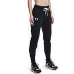 Under Armour Rival Fleece Joggers Trousers, Women Black, Black / White / White (001), MD