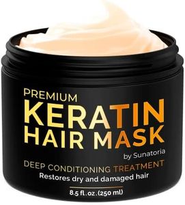 SUNATORIA Keratin Hair Mask - Deep Hair Conditioner - Dry Split End Damaged Hair Treatment - Vitamin E Complex Omega 3 9 - Protein Hair Care - Keratin Hair Treatment