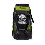 Trunkit Adventure Series Water Resistance Trekking Hiking Travel Bag With Shoe Compartment Rucksack - 55 L (Black/Green)
