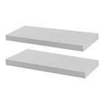 Harbour Housewares Modern Floating Wall Shelf - 60cm - White - Pack of 2 - Photo Gallery Bookshelf Wall Shelves for Living Room Display, Bedroom, Office Storage