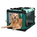 Ownpets 4 Door Folding Dog Crate, Portable Pet Crate with Strong Steel Frame for Dogs & Cats, Detachable Soft Indoor & Outdoor Kennel