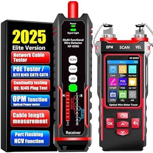 NF-859GT Network Cable Tester with Optical Power Meter Dual Head Red Line Pen,for POE/RJ45RJ11CAT5 CAT6 CAT3 Tone Probe Kit Ethemet Wire,Tracer Fiber Tester LAN Network Tools Cable Toner