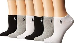 Ralph Lauren Womens Polo No Show Trainer athletic sock bonus pack 6