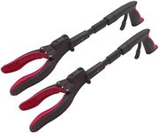 Grabber Reacher Tool 19" Aluminum Magnetic Claw with LED Light, Reacher Grabber Pickup Tool, Foldable Gripper Grabbers for Elderly Grab it Reaching Tool, Trash Grabbers Pickers, Red, by Luxet 2-Pack