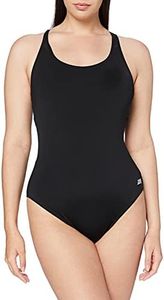 Zoggs Women's Powerback One Piece Swimsuit, Black Ecolast+, 14, Black Ecolast+, 14