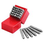 Gueenky 36 Pcs Number and Letter Punch Set, 6mm Metal Stamping Tool Set, A-Z, 0-9, &, Letter Number and Symbols Stamp Punch for Stamping Metal Wood Plastic Leather