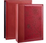 Miaikoe Photo Album 6x4 300 Photos Slip in, Extra Large Capacity Leather Cover Wedding Family Picture Albums Holds 300 Horizontal 10x15cm Landscape Photos(Red)