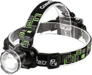 CrazyFire Best LED Headlamp,1600 Lumens XML-T6 CREE Hunting LED Headlamp,Zoomable 3 Modes Runners Headlamp for Outdoor Reading,Hiking,Camping,Running,Jogging,Climbing,Fishing,Hunting(Black)