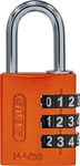 ABUS 80795 Aluminium Combination Lock 144/30 Orange with Large Numbers