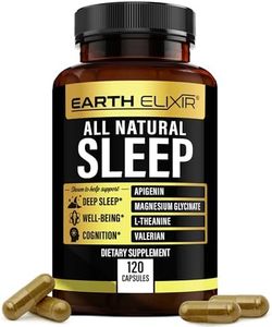 Earth Elixir 4-in-1 Sleep Aid (120 Caps) w/Apigenin 50mg, Magnesium Glycinate 400mg, L Theanine 250mg & Valerian Root Sleep Aid 300mg | Andrew Huberman Sleep Cocktail | Apigenin Supplement for Sleep