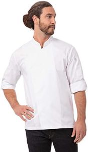 Chef Works Men's Lansing Chef Coat, White, Large