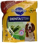 PEDIGREE DENTASTIX Oral Care Adult Dog Treats for Medium Dogs - Fresh Flavour, 40 Sticks