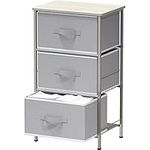 SimpleHouseware 3-Tier Nightstand Dresser Storage Tower with Drawers for Bedroom, Grey