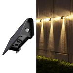 hardoll Solar Wall Light Waterproof with Warm White 3 LED for Outdoor Garden Yard Decoration (Pack of 1)