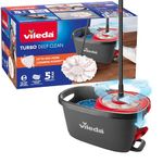 Vileda Turbo Deep Clean Spin Mop and Bucket Set with Foot Pedal Wringer |