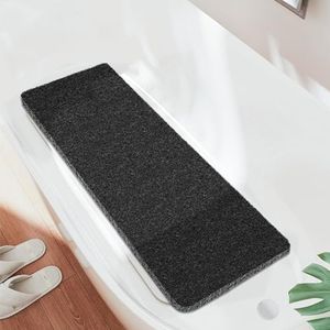 Joyhalo Shower Mat Bathtub Mat Non Slip, Bathmats Non Slip, Quick Drying Foot Scrubber Loofah Mats for Shower, Tub, Bathroom, Home, 47 * 16inch, Black