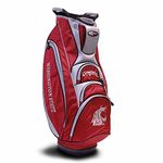 Team Golf NCAA Washington State Cougars Victory Cart Bag, 10-Way Top with Integrated Dual Handle & External Putter Well, Cooler Pocket, Padded Strap, Umbrella Holder & Removable Rain Hood