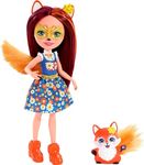 Enchantimals Felicity Fox Doll & Flick Figure, 6-inch small doll, with long brown hair, animal ears and furry tail, removable skirt and shoes, Gift for 3 to 8 Year Olds​​​​​​​, FXM71