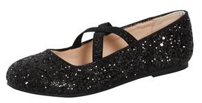 Lora Dora Girls Glitter Ballet Shoes Black 2 UK