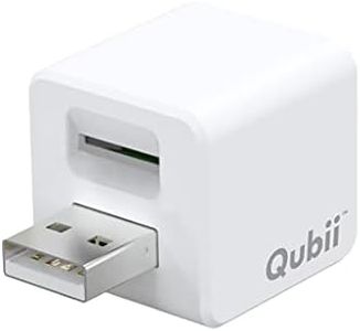 MAKTAR Qubii USB-A Flash Drive, [Apple MFi Certified] Compatible for iPhone & iPad, Auto Backup Photos & Videos While Charging, Photo Stick/Storage Device (White, Without microSD Card)