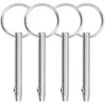 Quick Release Pin Bimini Top Pin, Diameter 0.25 Inch(6.3mm), Total Length 3.74 Inch(95mm), Effective Length 3.15 Inch(80mm), 316 Stainless Steel (4 Packs)